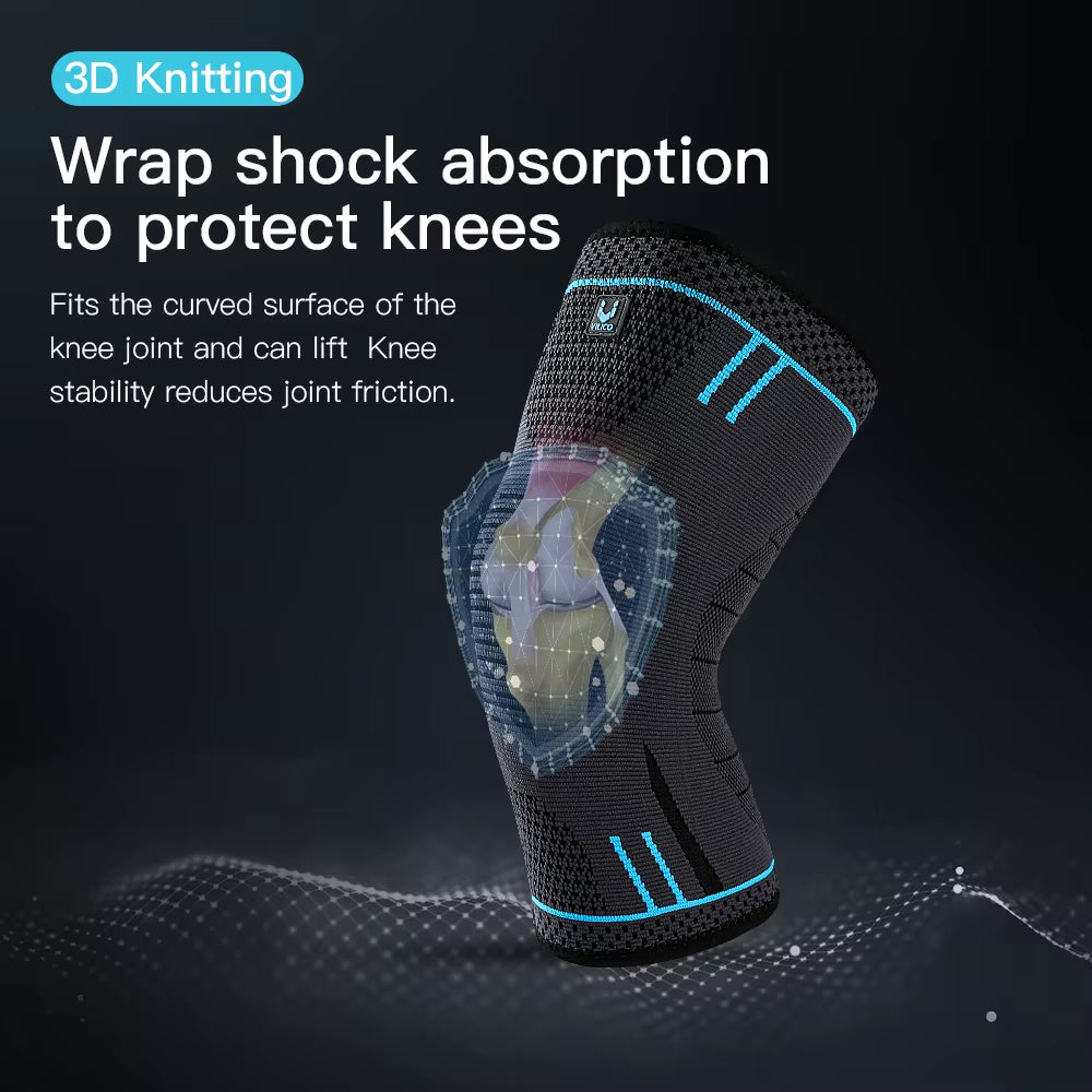 1 Pcs Compression Knee Support Sleeve Elastic Breathable Knee Pads Brace Springs Gym Sports Protector Basketball Volleyball Run